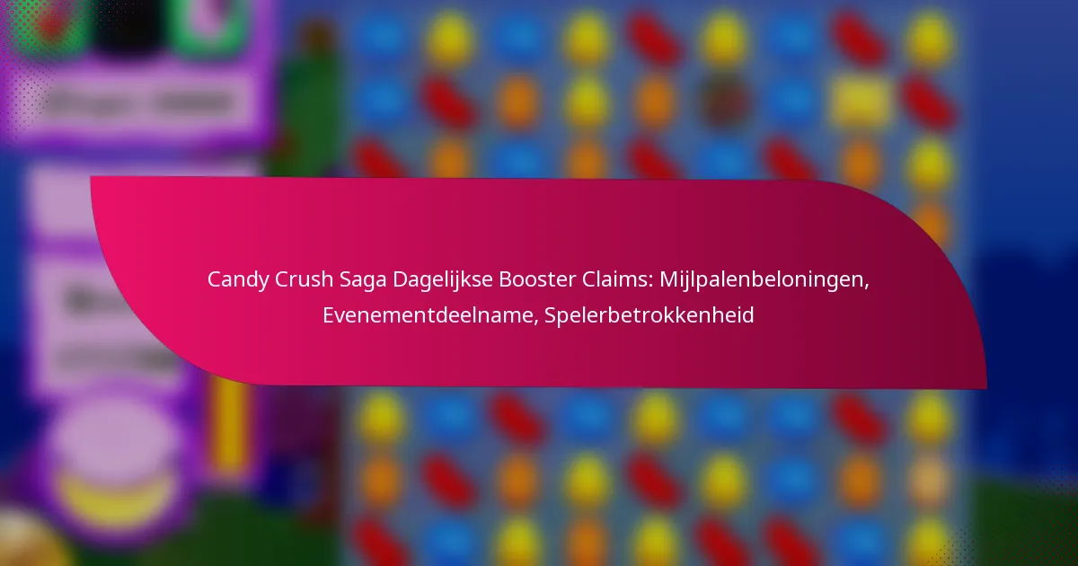 Candy Crush Saga Dagelijkse Booster Claims: Mijlpalenbeloningen, Evenementdeelname, Spelerbetrokkenheid