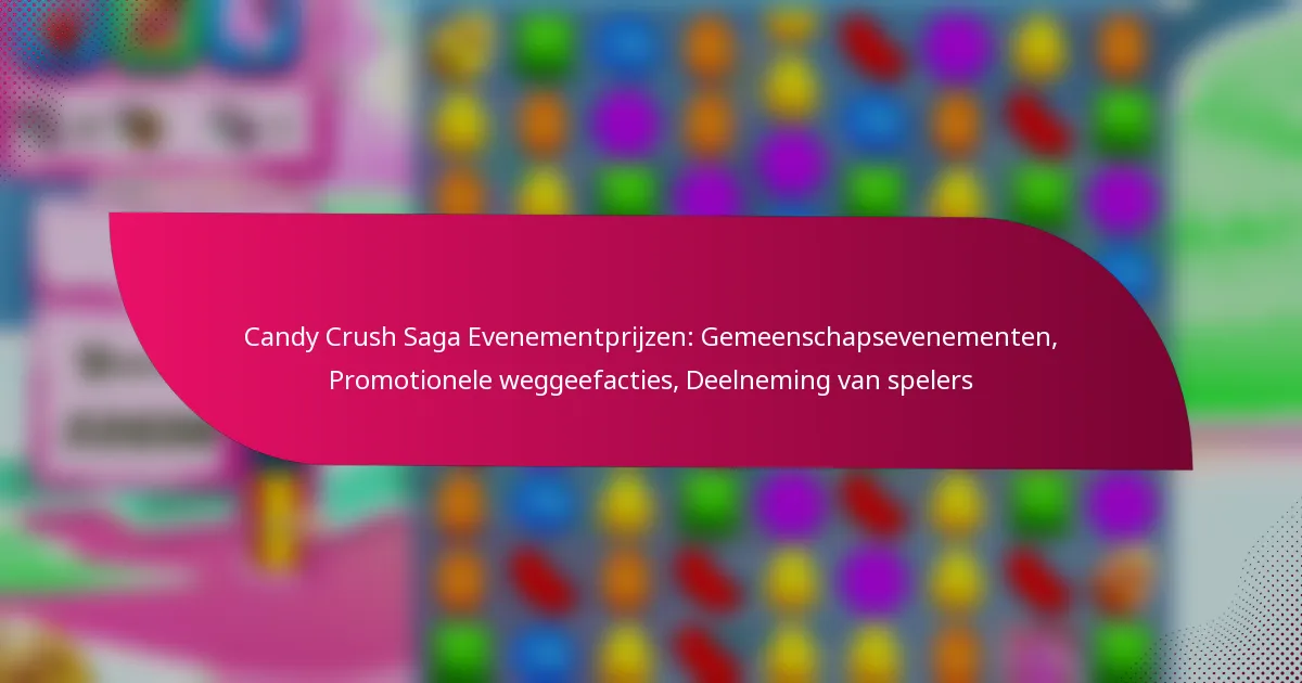 Candy Crush Saga Evenementprijzen: Gemeenschapsevenementen, Promotionele weggeefacties, Deelneming van spelers