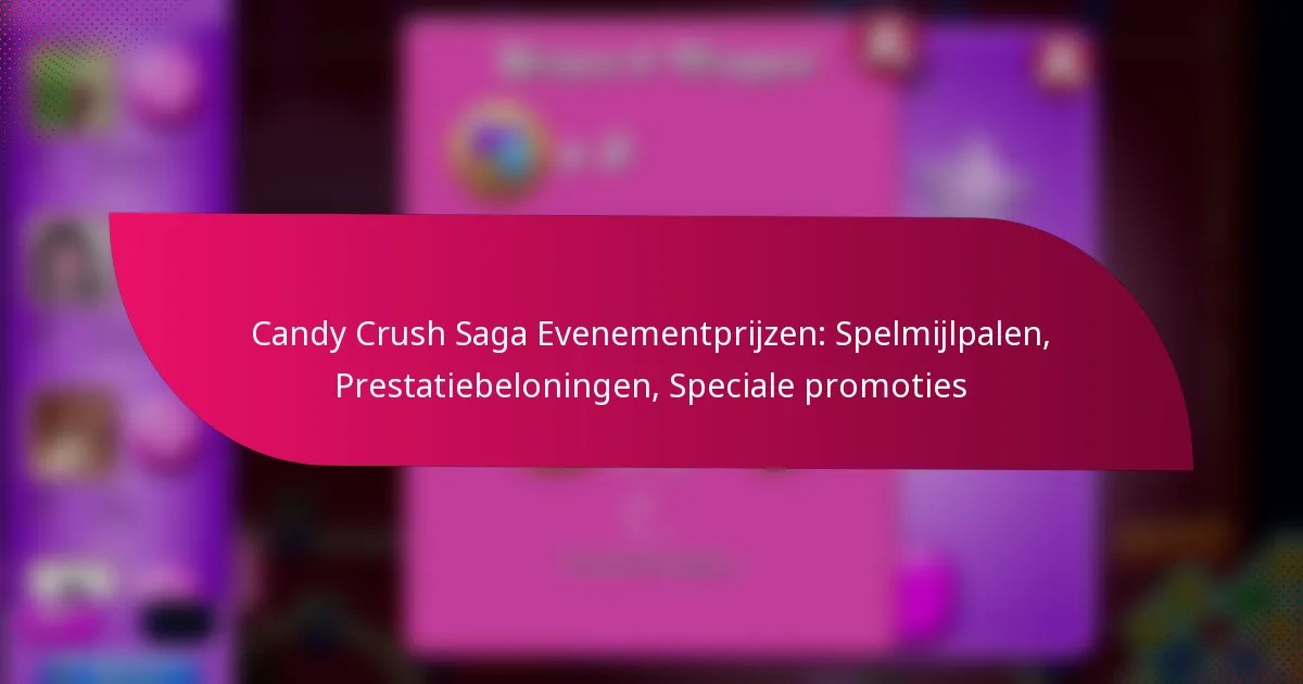 Candy Crush Saga Evenementprijzen: Spelmijlpalen, Prestatiebeloningen, Speciale promoties