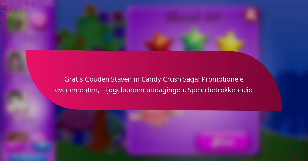 Gratis Gouden Staven in Candy Crush Saga: Promotionele evenementen, Tijdgebonden uitdagingen, Spelerbetrokkenheid