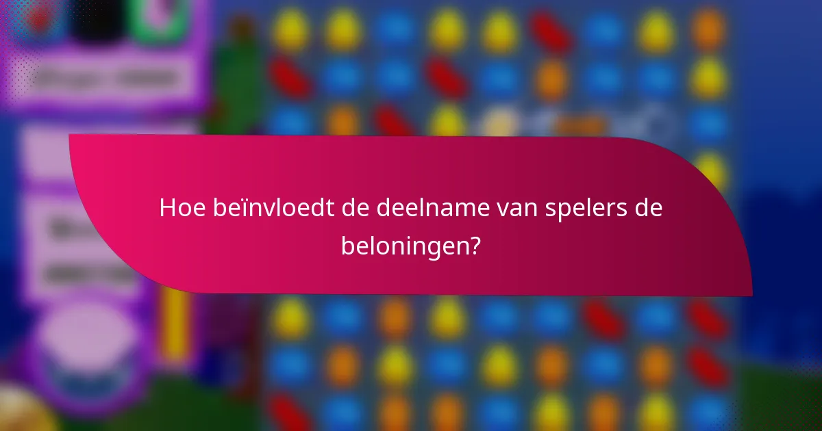 Hoe beïnvloedt de deelname van spelers de beloningen?