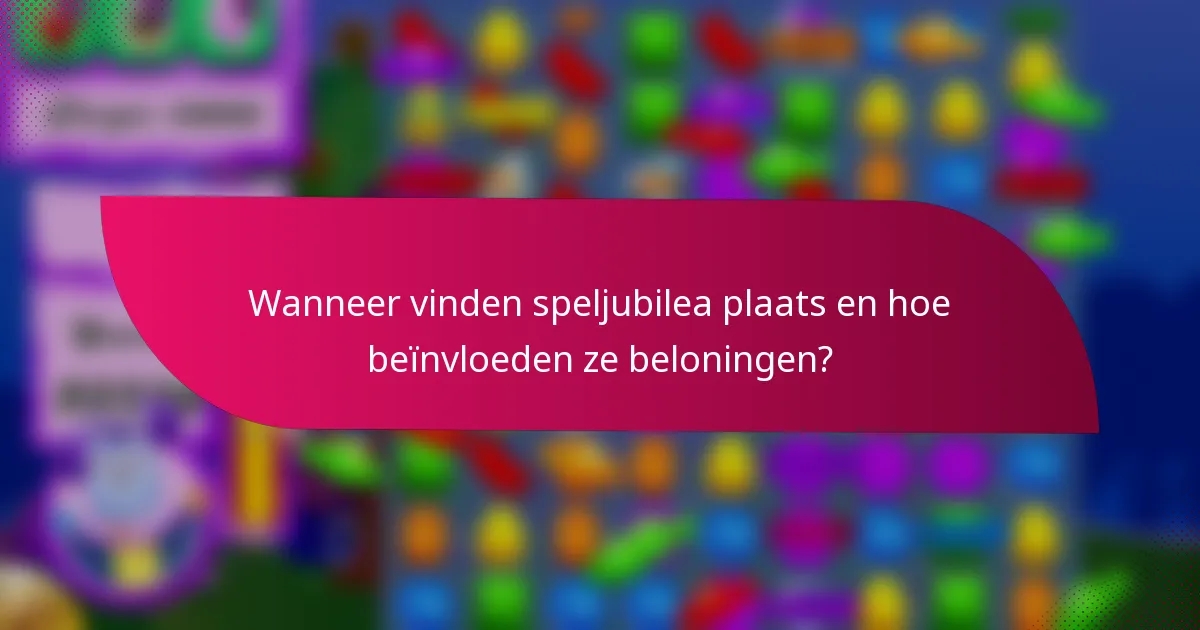 Wanneer vinden speljubilea plaats en hoe beïnvloeden ze beloningen?