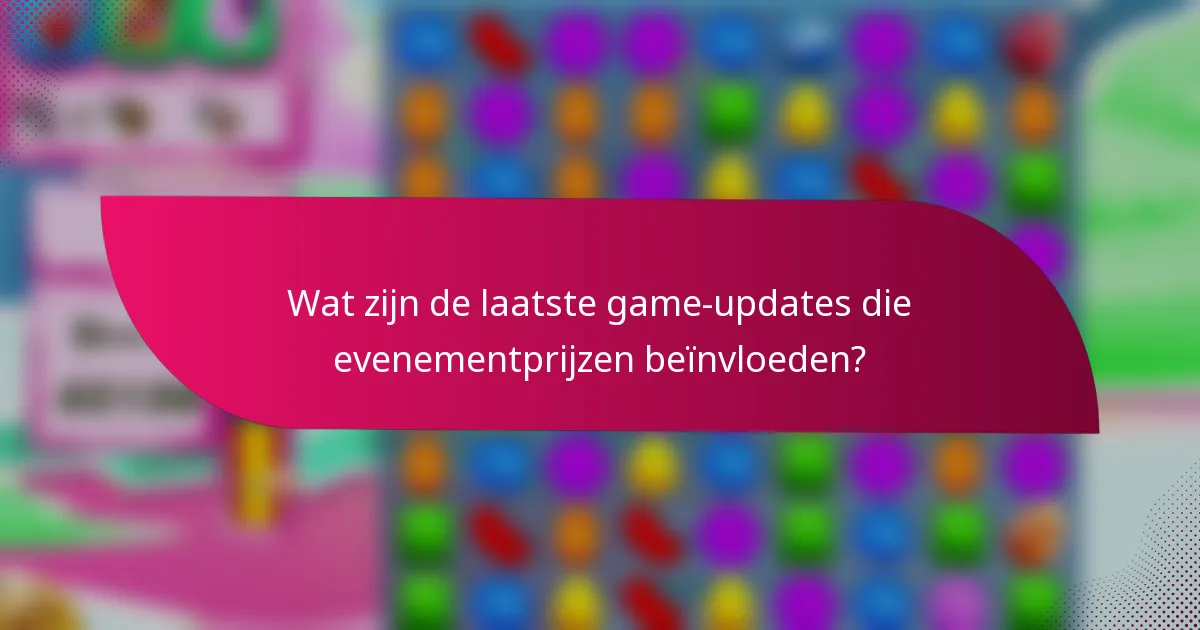 Wat zijn de laatste game-updates die evenementprijzen beïnvloeden?