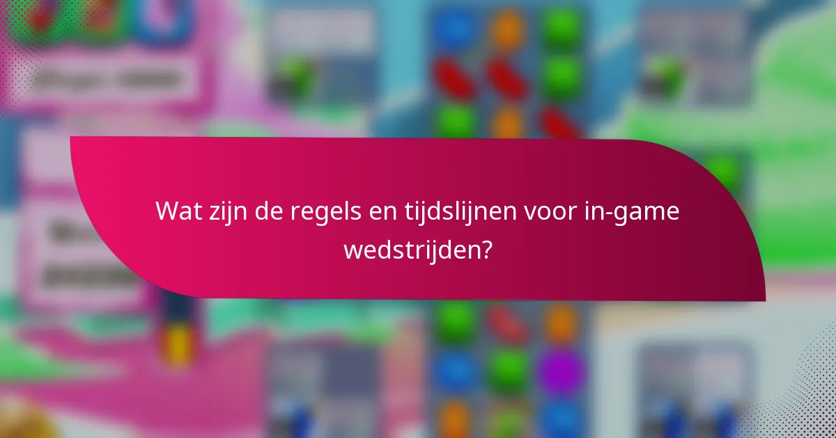 Wat zijn de regels en tijdslijnen voor in-game wedstrijden?