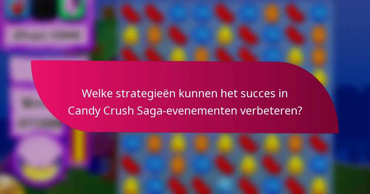 Welke strategieën kunnen het succes in Candy Crush Saga-evenementen verbeteren?